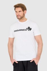 DSQUARED2 Biały męski bawełniany t-shirt z dużym logo, Rozmiar XXL. Białe t-shirty męskie Dsquared2, l, bez wzorów, z bawełny, bez kołnierzyka. W wyprzedaży za 665.99 zł.