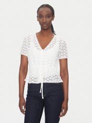 Morgan Bluzka 231-DATE Biały Slim Fit. Białe bluzki damskie Morgan, xs, bez wzorów, z syntetyku, bez ramiączek. Za 129.99 zł.