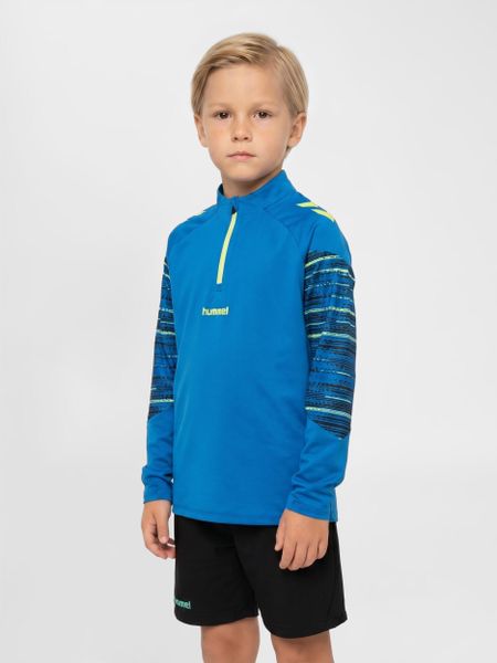 Bluzka treningowa dziecięca 1/2 zamek Hummel Blaze Pro. Niebieskie koszulki dziewczęce HUMMEL, m, bez wzorów, z materiału, bez ramiączek. Za 114.50 zł.