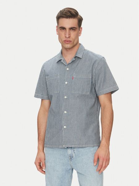 Levi's® Koszula A8457-0015 Niebieski Standard Fit. Niebieskie koszule męskie l, bez wzorów, z bawełny, bez kołnierzyka, bez ramiączek. Za 169.99 zł.