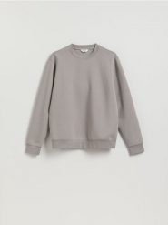 Bluza regular z bawełną - jasnoszary. Szare bluzy bez kaptura męskie Reserved, l, z bawełny. Za 99.99 zł.