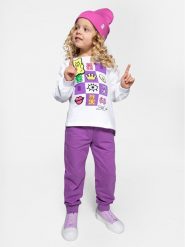 Coccodrillo Spodnie dresowe WC4120102JPK Fioletowy Regular Fit. Fioletowe spodnie dziewczęce COCCODRILLO, z bawełny. Za 49.99 zł.