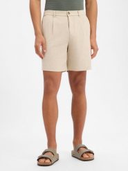 Only&Sons Bermudy z zawartością lnu - ONSLou Eno Mężczyźni wiskoza beżowy, L. Brązowe szorty męskie Only&Sons, na lato, bez wzorów, z wiskozy, klasyczne. Za 199.95 zł.