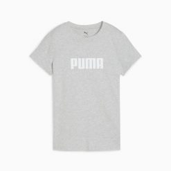 Koszulka damska Puma ESS LOGO szara 68830804 r S. Szare t-shirty damskie Puma, s, bez wzorów, z bawełny, bez kołnierzyka. Za 75.87 zł.