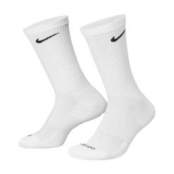 Skarpety Unisex Dla Dorosłych Everyday Plus Z Amortyzacją (zestaw 3 Sztuk). Białe skarpetki męskie Nike, bez wzorów. Za 125.99 zł.