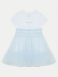 Guess Sukienka codzienna K5RK14 K6YW0 Biały Regular Fit. Białe sukienki dziewczęce Guess, z aplikacjami, z bawełny, bez ramiączek. Za 179.99 zł.