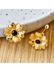 LA CHIQUITA Pozłacane kolczyki z kryształami rozmiar: onesize. Czarne kolczyki damskie LA CHIQUITA, z kryształem, pozłacane, z zapięciem typu bigiel. Za 108.74 zł.