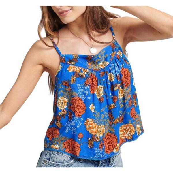 Damska ozdobna kamizelka Superdry Vintage. Niebieskie bluzki sportowe damskie Superdry., m, z wiskozy. W wyprzedaży za 90.00 zł.