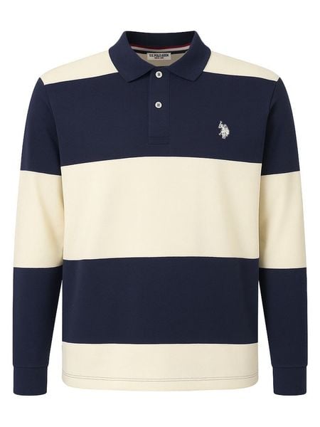 U.S. Polo Assn. Koszulka polo w kolorze granatowo-kremowym rozmiar: M. Brązowe koszulki polo męskie U.S. Polo Assn., m, bez wzorów, z bawełny, bez ramiączek. Za 174.02 zł.