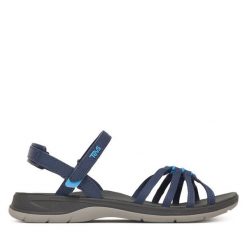 Sandały Teva. Niebieskie sandały damskie Teva, bez wzorów, bez obcasa, na płaskiej podeszwie. Za 399.99 zł.