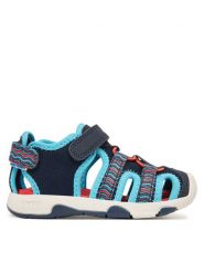 Geox Sandały B Sandal Multy Boy B650FA 0CE14 CF44D S Granatowy. Niebieskie sandały chłopięce Geox, z materiału, bez zapięcia. Za 249.99 zł.