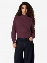 Noisy may Sweter "Dara" w kolorze bordowym rozmiar: XL. Czerwone golfy damskie Noisy may, xl, z bawełny, bez kołnierzyka. Za 109.95 zł.