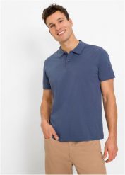 Koszulka polo z czystej bawełny organicznej piqué. Brązowe koszulki polo męskie bonprix, l, bez wzorów, z bawełny, bez ramiączek. Za 57.99 zł.