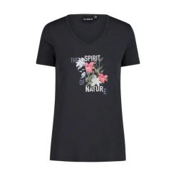 T-shirt z tkaniny technicznej damski CMP. Czarne t-shirty damskie CMP, s, bez wzorów, z tkaniny, bez kołnierzyka. Za 163.50 zł.
