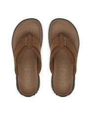 Skechers Japonki Street retro Jogger Sd 211359/BRN Brązowy. Brązowe klapki i japonki męskie Skechers, ze skóry. Za 229.99 zł.