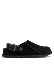 Birkenstock Sandały Lutry 1025356 Czarny. Czarne sandały damskie Birkenstock, bez wzorów, ze skóry, bez obcasa, na płaskiej podeszwie. Za 519.99 zł.