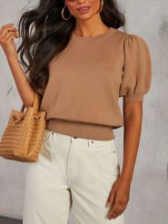 Milan Kiss Sweter w kolorze karmelowym rozmiar: M. Brązowe swetry klasyczne damskie Milan Kiss, m, bez kołnierzyka. Za 126.99 zł.