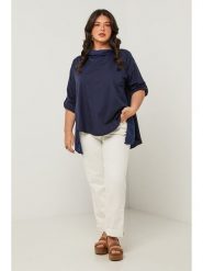 Curvy Lady Bluzka w kolorze granatowym rozmiar: 44/46. Niebieskie bluzki damskie Curvy Lady, bez wzorów, klasyczne, bez kołnierzyka, bez ramiączek. Za 118.56 zł.