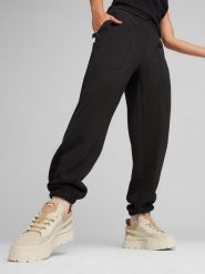 Puma Spodnie dresowe "Infuse" w kolorze czarnym rozmiar: M. Czarne spodnie dresowe damskie Puma, m, bez wzorów, z dresówki. Za 152.98 zł.