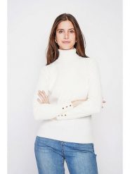 C& Jo Golf w kolorze białym rozmiar: 38. Białe golfy damskie C& Jo, bez wzorów, ze splotem, bez ramiączek. Za 130.81 zł.