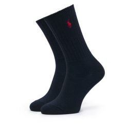 Skarpety długie Polo Ralph Lauren. Niebieskie skarpetki damskie Polo Ralph Lauren, bez wzorów. Za 89.99 zł.