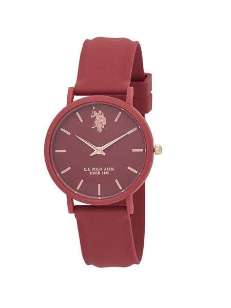 U.S. Polo Assn. Zegarek kwarcowy w kolorze bordowym rozmiar: onesize. Czerwone, analogowe zegarki damskie U.S. Polo Assn., ze stali. Za 113.99 zł.