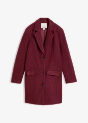 Płaszcz typu blazer z wełny walcowanej. Szare płaszcze damskie bonprix, bez wzorów, z wełny, eleganckie. Za 429.99 zł.