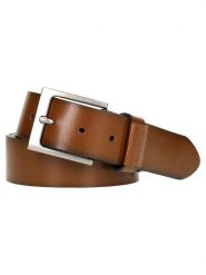 Wojas Skórzany pasek w kolorze jasnobrązowym rozmiar: 120. Brązowe paski męskie Wojas, bez wzorów, z materiału. Za 113.36 zł.