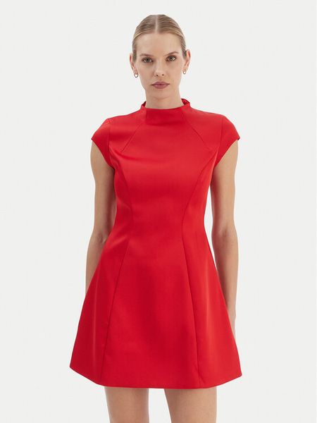 Bardot Sukienka koktajlowa Delphi 59329DB2 Czerwony Slim Fit. Czerwone sukienki damskie BARDOT, bez wzorów, z syntetyku, wizytowe, bez kołnierzyka, bez ramiączek. Za 619.99 zł.