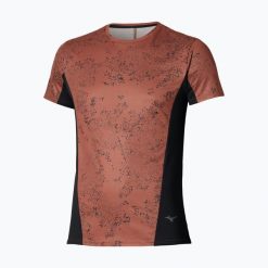 Koszulka do biegania męska Mizuno Active DryAeroFlow Graphic. Brązowe t-shirty sportowe męskie Mizuno, l, z materiału, bez ramiączek, do biegania. Za 229.99 zł.