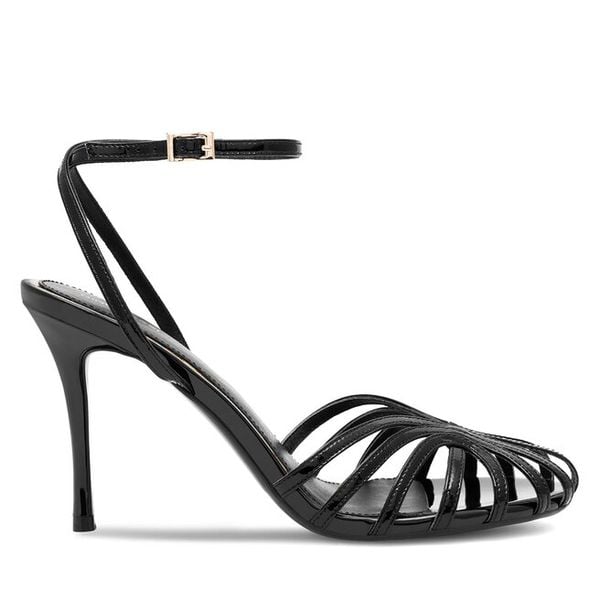 Sandały GINO ROSSI. Czarne sandały damskie Gino Rossi, bez wzorów, bez obcasa, na szpilce. Za 279.99 zł.