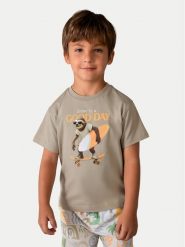 Mayoral T-Shirt 3064 Beżowy Regular Fit. Brązowe t-shirty chłopięce Mayoral, bez wzorów, z bawełny, bez ramiączek. Za 79.99 zł.