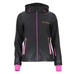 Damska polarowa kurtka z kapturem na zamek Peak Mountain Softshell. Czarne kurtki damskie Peak Mountain, m, bez wzorów, z polaru, z kapturem. Za 289.00 zł.