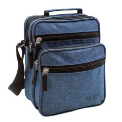 Torebka Granatowa z Regulowanym Paskiem, Męska Listonoszka, Zapinana na Zamek -Pako Jeans. Niebieskie saszetki męskie Pako Jeans, z jeansu. Za 59.00 zł.