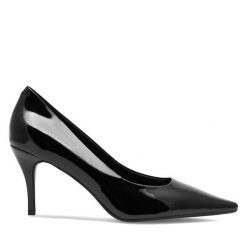 Szpilki GINO ROSSI. Czarne szpilki Gino Rossi, bez wzorów, bez obcasa. Za 299.99 zł.