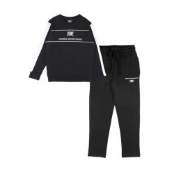 Leone 1947 Wacs Kinder Winter-Trainingsanzug mit Rundhalsausschnitt. Czarne spodnie dresowe damskie LEONE 1947 APPAREL, bez wzorów, z bawełny. W wyprzedaży za 96.62 zł.