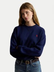 Polo Ralph Lauren Bluza 211971697002 Granatowy Relaxed Fit. Niebieskie bluzy bez kaptura damskie Polo Ralph Lauren, m. Za 819.99 zł.