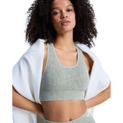 Stanik sportowy damski CHILLOUT SEAMLESS WASHED. Zielone biustonosze sportowe damskie Roxy, bez wzorów, z elastanu. Za 189.99 zł.