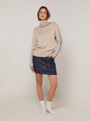 Rodier Golf w kolorze granatowo-beżowym rozmiar: XL. Brązowe golfy damskie Rodier, xl, bez wzorów, bez ramiączek. Za 247.99 zł.