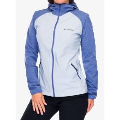 Kurtka softshell damska Columbia Heather Canyon Softshell. Niebieskie kurtki softshell damskie Columbia, bez wzorów, z softshellu, bez kaptura. Za 303.99 zł.