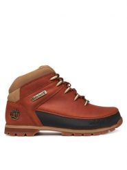 Timberland Trapery Euro Sprint Mid Lace TB0A2K84EJD1 Brązowy. Brązowe buty zimowe męskie Timberland, z nubiku, bez zapięcia. Za 519.99 zł.