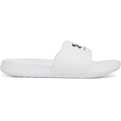 Klapki damskie Under Armour Ignite Select. Białe klapki damskie Under Armour, bez wzorów, z materiału, bez obcasa. Za 194.00 zł.