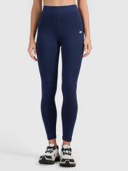 Legginsy treningowe bawełniane damskie granatowe 4F Granatowy XS. Niebieskie legginsy sportowe damskie 4f, xs, bez wzorów, z bawełny. Za 63.99 zł.