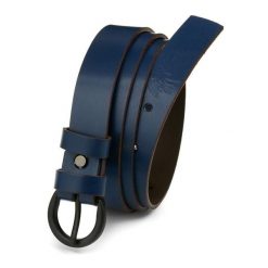 Pasek skórzany BELTIMORE granatowy A53 r.105-120 cm. Niebieskie paski damskie bez wzorów. Za 47.90 zł.
