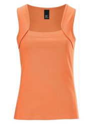 Heine Top w kolorze pomarańczowym rozmiar: 40. Pomarańczowe topy damskie Heine, bez wzorów, z bawełny, bez kołnierzyka. Za 43.99 zł.