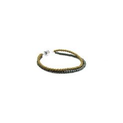 Bransoletka Męska Hematyt Podwójna srebro. Żółte biżuteria dla mężczyzn Brazi druse jewelry, z hematytem, srebrne. Za 150.00 zł.