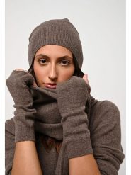 AUTHENTIC CASHMERE Kaszmirowa czapka "Manti" w kolorze szarobrązowym rozmiar: onesize. Szare czapki zimowe damskie AUTHENTIC CASHMERE, z kaszmiru. Za 148.61 zł.