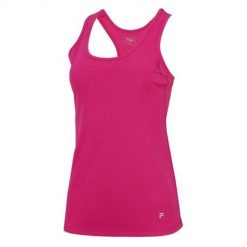 Koszulka treningowa damska Fila Top Mila. Czerwone bluzki sportowe damskie Fila, s, bez kołnierzyka, bez ramiączek. Za 353.00 zł.