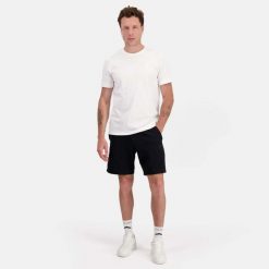 Szorty Le Coq Sportif Essentiels Regular. Czarne szorty męskie Le Coq Sportif, z materiału, bez kołnierzyka. Za 350.00 zł.