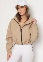 Ciemnobeżowa Kurtka Wiatrówka o Kroju Oversize Natilessa. Brązowe kurtki damskie Born2be, na wiosnę, l, bez wzorów, z jeansu. Za 179.99 zł.